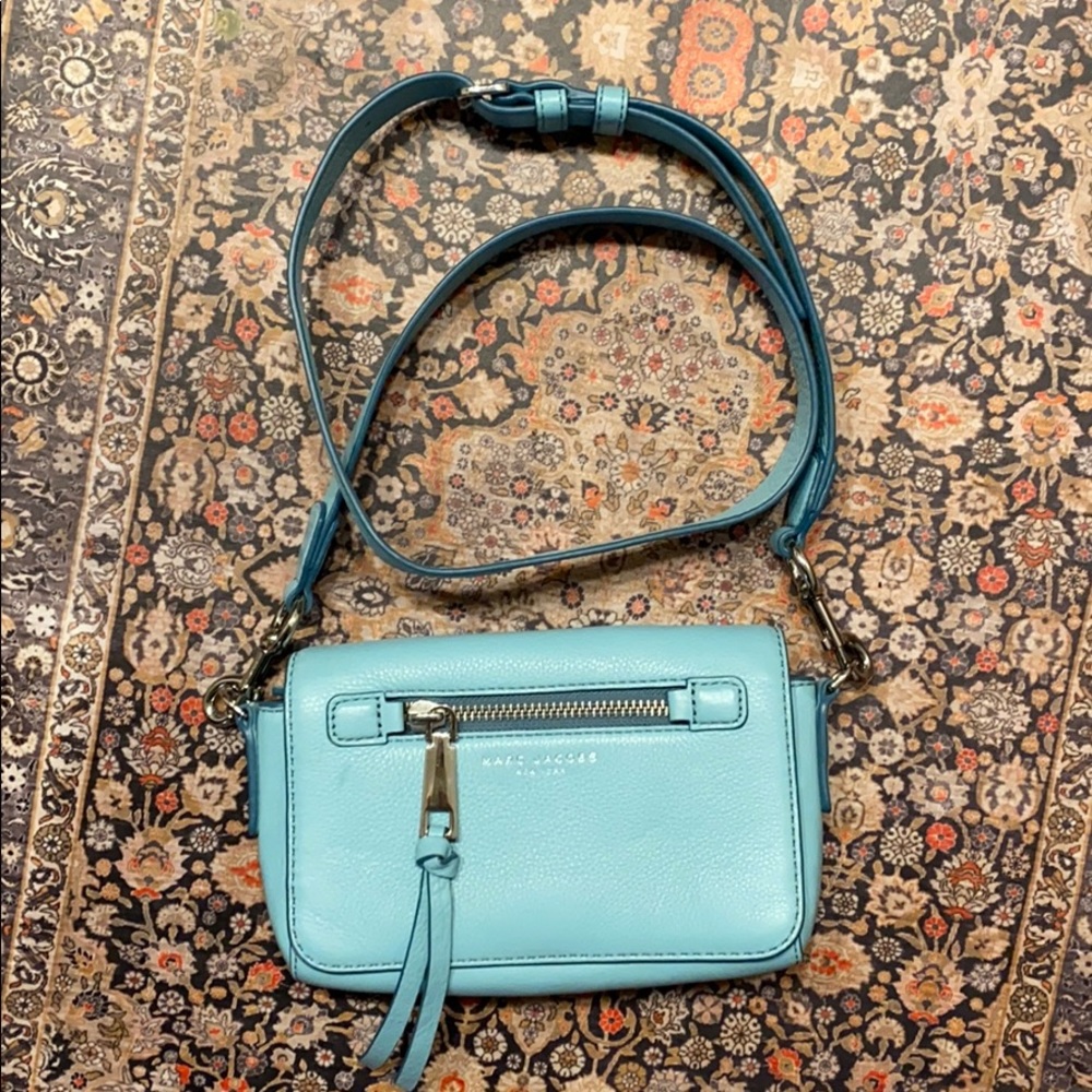 Small Leather Baby Blue Marc Jacobs Crossbody Bag